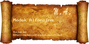 Medek Alfonzina névjegykártya